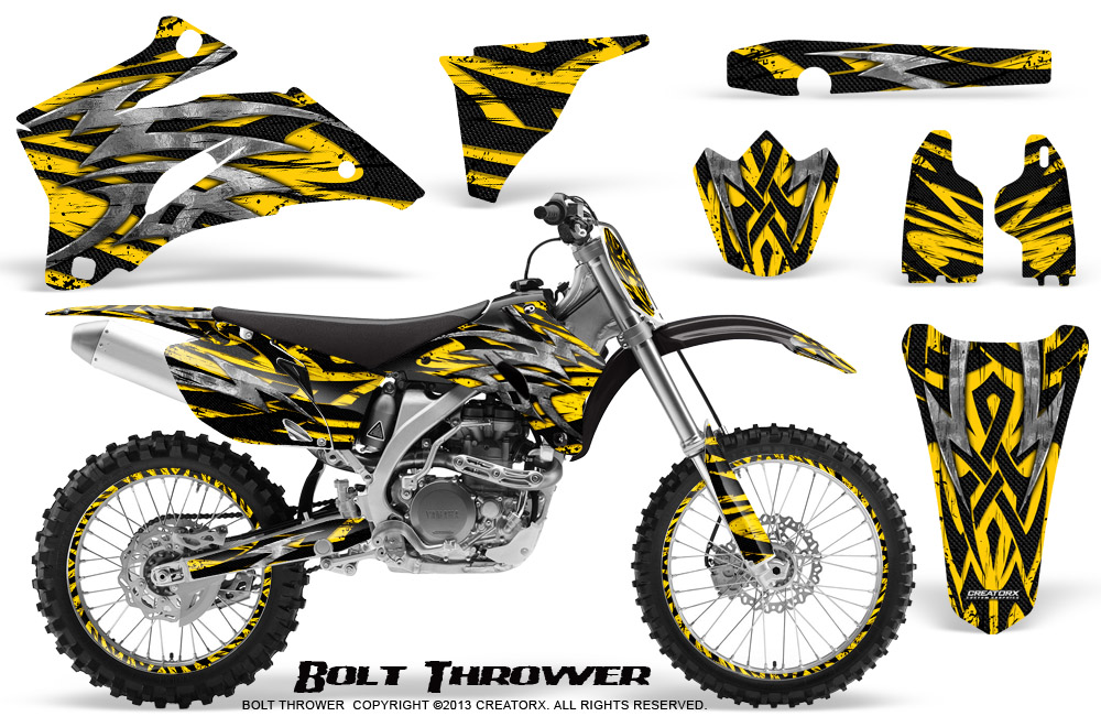 Yamaha YZ 250F 450F 06-09 Graphics Kit Bolt Thrower Yellow NP Rims